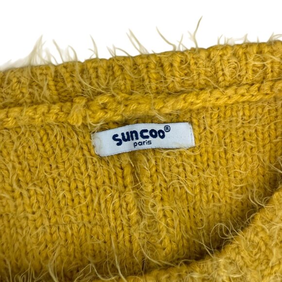 Suncoo Fuzzy Knit Sweater Women Tiger Graphic Ribbed Neckline Long Sleeve - Picture 3 of 11